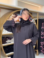 عباية شيهانه بقماش حرير كوري مع كسرات مورده سماوي...