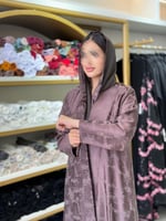 عباية غزل بقماش لنن مغسول لحمي