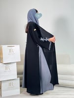 National day abaya | عباية راقيه رمادي فاتح