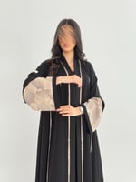 عباية امجاد بقماش انترنت كويتي بتحديد كريب فويل نا...