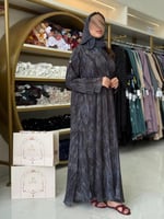 عباية شروق بقماش شيفون طبقتين مكسر ( ١ )