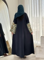 عباية لوتيشا | حرير مغسول بكم كشوخي تراكواز