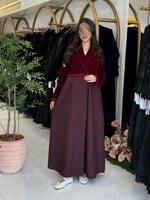 عباية محاسن بقماش مخمل كوري تدخيلات كريب الاناقه ب...