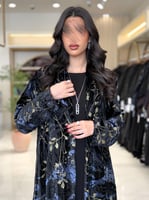بليزر | عباية الفاتنه بقماش شيفون مخمل ياباني اسود...
