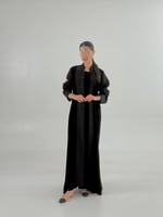 عباية ميرال بقماش مخمل كوري تدخيلات كريب