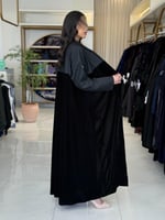 عباية عسل بقماش مخمل كوري تدخيلات جاكار 1