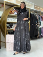 عباية شموخ بقماش كريب ريحانه اسود