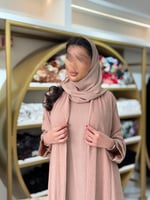 عباية سدن بقماش لنن هندي مقلم نود