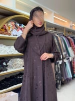 عباية غروب بقماش كريب اليخت بني