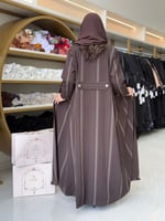 عباية غرام بليزر بقماش كريب اميرال بني