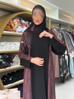 عباية لميس بقماش كريب الابداع تدخيلات شيفون بلمعه...