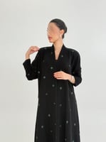 عباية رباب بقماش كريب الابداع مطرز اخضر