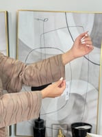 عباية رنان ا قماش لنن بيج