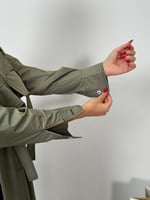 عباية اميمه ا بقماش كتان واقف اخضر