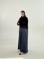 بليزر | عباية لولوه بقماش مخمل كوري بشك كحلي