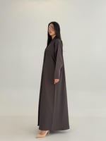 عباية سموه بقماش كريب باربي رمادي