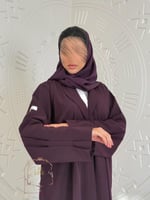 عباية اديم بقماش كريب باربي بنفسجي