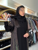 عباية لميس بقماش كريب الابداع تدخيلات شيفون بلمعه...