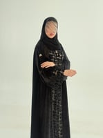 عباية الاميره بقماش مخمل ياباني بتخريم كمبيوتر فرا...