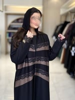 بليزر | عباية تايلا بقماش كريب ايطالي تدخيلات بني