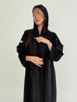 عباية ناديه بقماش كريب ملكي تدخيلات كريب مطرز عناب...