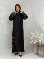 عباية اريام بقماش كريب الاناقة تدخيلات تل ترتر