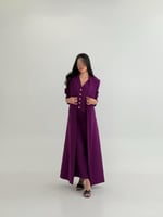 عباية عنقاء | بليزر طقم تركي ثلاث قطع بنفسجي