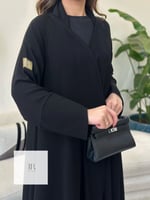 عباية ريحانة l دبل كلوش بقماش ملكي - اسود