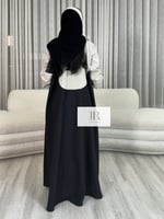 عباية رباب l بليزر سبيشال بقماش كتان بيج واسود