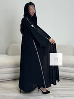 عباية دانيه l بقماش انترنت تدخيلات سدو ناعم - اسود