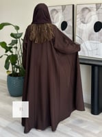 عباية بقماش كريب دنسون - بني محمر