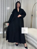 عباية ميني مات بتطريز حديث - اسود
