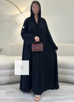 عباية بلاك بيري دبل كلوش - اسود