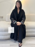 عباية كريب اندنوسي بشك ناعم - اسود 2