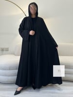 عباية رزان | بقماش كريب الاناقة مطرز دبل كلوش - تط...