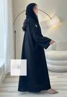 تشكيلة العيد | عباية البتول ورود كحلي - اسود