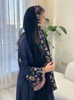 تشكيلة الصيف | عباية بقماش بوليستر اندنوسي - كحلي