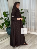 عباية انوار l بقماش اليخت مع ردة - بني