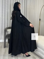عباية ميني مات بتطريز حديث - اسود