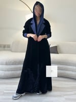 عباية جوزين - مخمل اصلي مطرز - كحلي