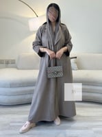 جديد الشتاء l عباية بالين بقماش شامواه - بيج