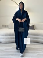 عباية جليانا بشت | مخمل كوري - تركواز