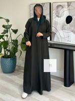 عباية بقماش كريب دنسون - زيتي