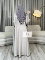 عباية ارين بقماش لنن بحياكه يدويه (2) - بيج