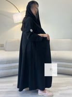 جديد الشتاء l عباية بالين بقماش شامواه - اسود