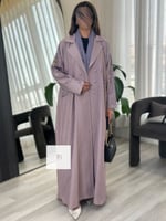 عباية كريب الراقي تطريز اغصان - وردي