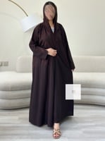 جديد الصيف | عباية بقماش كريب طلس - بني محمر