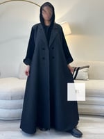 عباية حسناء | بقماش مكس جاكار وشانيل مع كم مخمل -...