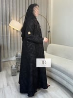 عباية رهام ا بقماش كريب متان - اسود