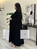 عباية كريب اندنوسي - اسود